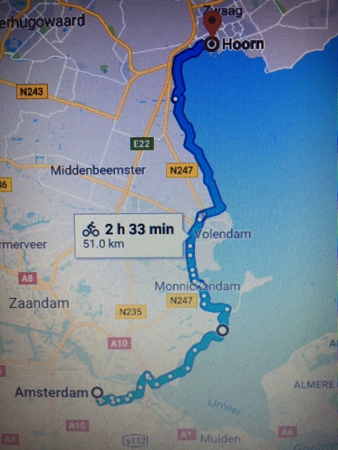 Amsterdam to Hoorn (56 km)
